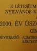F&uuml;rdőkult&uacute;ra 2000 d&iacute;j